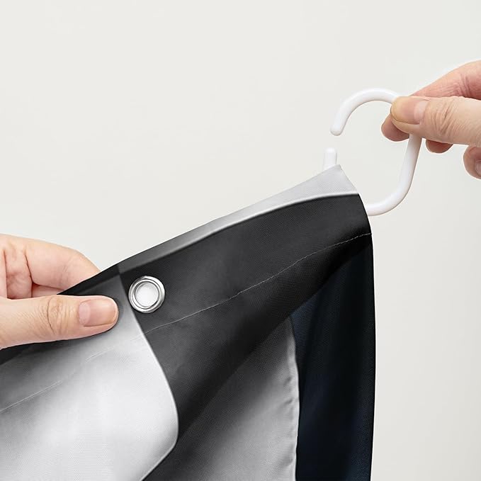 AILONEN Racing Car Shower Curtains,Checkered Speed Car Bath Curtains Gifts for Racer,Polyester Waterproof for Bathroom with 12 Plastic Hooks 72" W*96" H