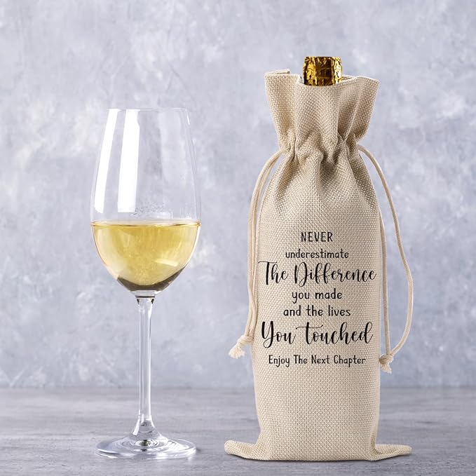 Going Moving Away Retirement Leaving Farewell Goodbye Gifts for Women Friends Coworkers Party Decorations New Home Job Beginning Gifts Enjoy The Next Chapter Wine Bag