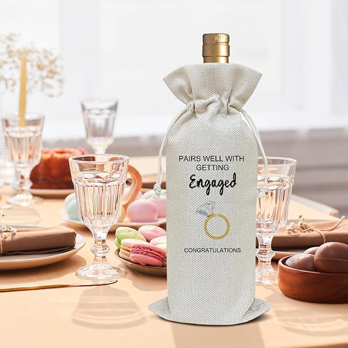 Engagement Gifts for Couples, Gifts for Newly Engaged Couples Bridal Shower Wedding Gift for Bride-to-be Wife Bride Party Favor Wine Bag Decoration Supplies, Wine Gifts for Women /13