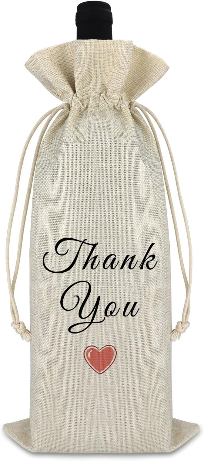 Thank You Gifts for Her Him Wine Bag Graduation Appreciation Gift for Teacher Coach Instructor Wine Gift Bag Graduation Gift for Friends Teachers Day Gift Christmas Thanksgiving Gift Wine Wrap Bag