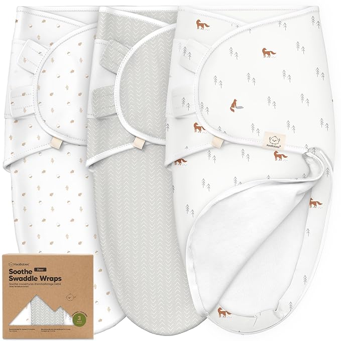 Baby Swaddle Sleep Sacks with Zipper - 3-Pack Newborn Swaddle Sack, Baby Swaddles Sleep Sack 0-3 Months, Wearable Blanket Baby, Baby Swaddle Blanket Wrap, Swaddle Sack, Easy Change Swaddle (Forest)