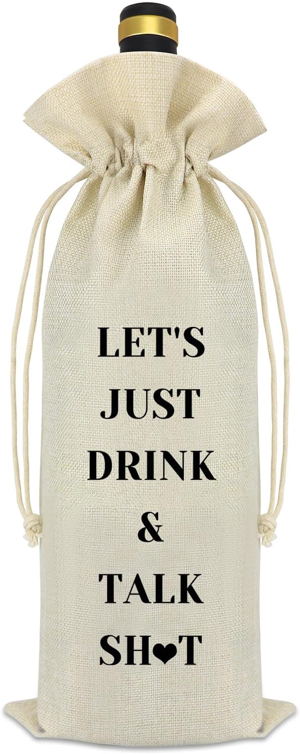 Wine Gift for Wine Lover Wine Bag Best Friends Friendship Gifts for Women Men Housewarming Gift Christmas Birthday Graduation Gift for Sister Bestie Coworker Funny Wine Themed Gift Wine Bottle Bag