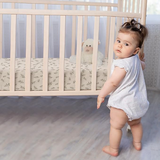 Baby Muslin Crib Sheets - Toddler Cotton Fitted Crib Sheets Neutral for Boys and Girls 2Pack