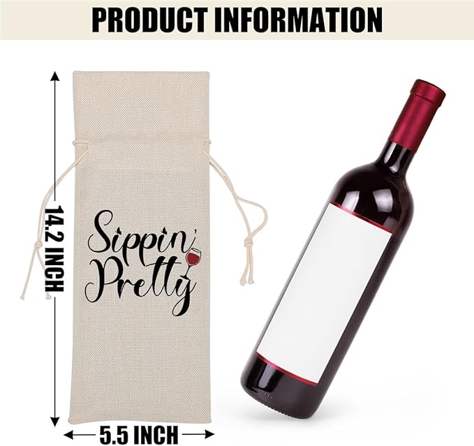 Funny Wine Quotes Wine Bag Wine Tasting Party Supplies for Wine Lovers Women Men Bride Groom Friend Aunt Christmas Birthday Wedding Bachelorrette Party Wine Bags