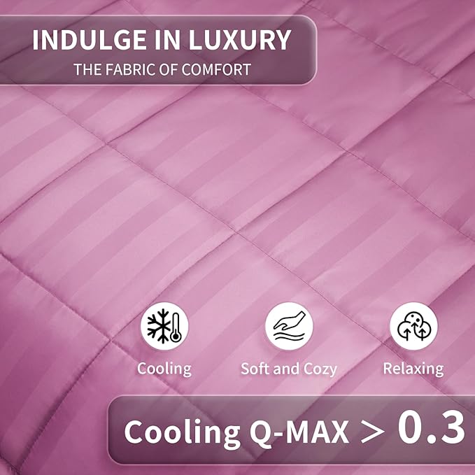 Weighted Blanket for Adult,30lbs Heavy Weighted Blanket 88"x104" Breathable Cooling Summer Blankets, Ultra Soft Cotton Comfort Throw Blanket with Glass Beads for All-Season (Pink)