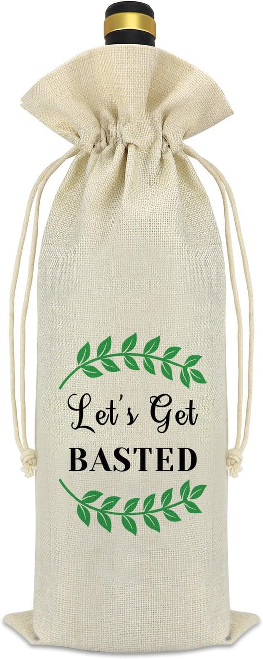Best Friend Friendship Gifts for Women Men Wine Bag Funny Thanksgiving Christmas Birthday Graduation Gifts for Friends Sister Bestie Friendship Themed Reusable Wine Bottle Gift Bag with Drawstrings