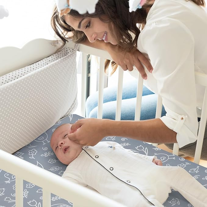 Pack n Play Fitted Sheet. 2 Piece Mini Crib Sheet. Elastic Playard Sheet. Portable Sheet Set. Elastic Convertible Playard Set. Compatible with Graco Pack n Play. (Bears and Birds)