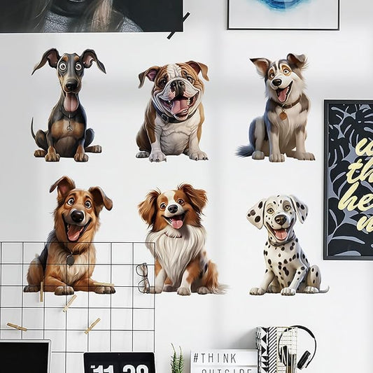 3D Dog Wall Stickers Peel and Stick Pet Wall Decals Cute Animal Nursery Wall Decor Baby Kids Bedroom Art Decoration