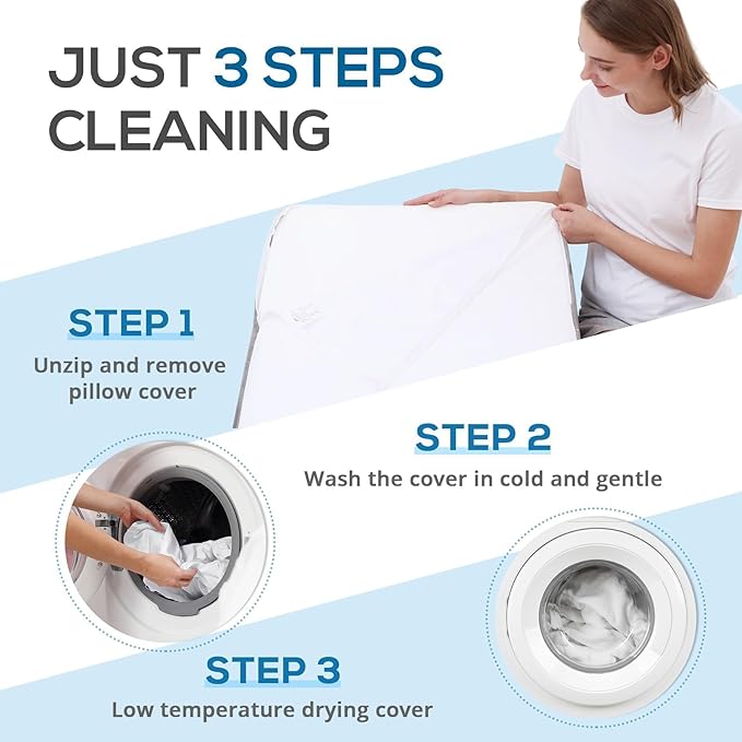 Sasttie Wedge Pillow for Sleep Apnea, 12 Inch Memory Foam Bed Wedge Pillow for Acid Reflux Relief, 30 Degree Triangle Incline Pillow Wedge for Sleeping with Removable Cover, Light Grey