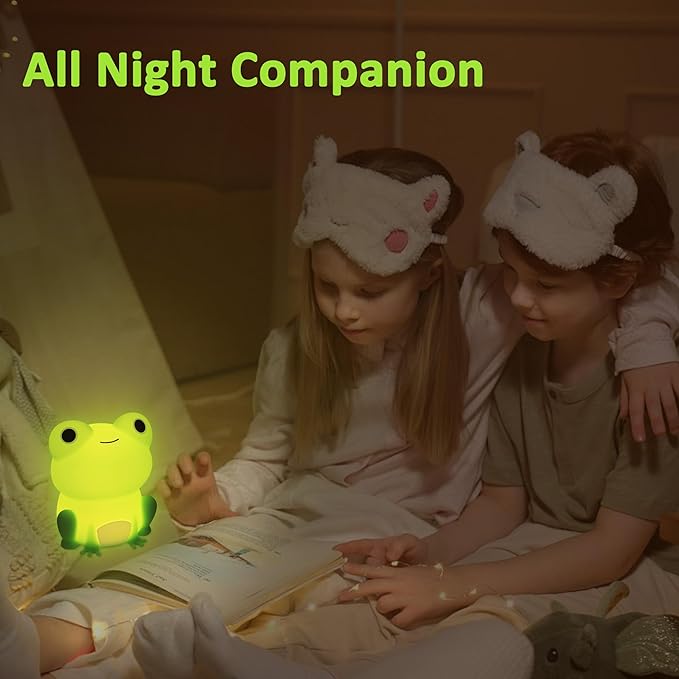 Frog Night Light, Frog Gifts for Girl, Frog Lamp Gifts Bedside Lamp for Nursery, ABS+SIL, Touch Control, Portable and Rechargeable Dimmable, Birthday Gifts for Boys Girls