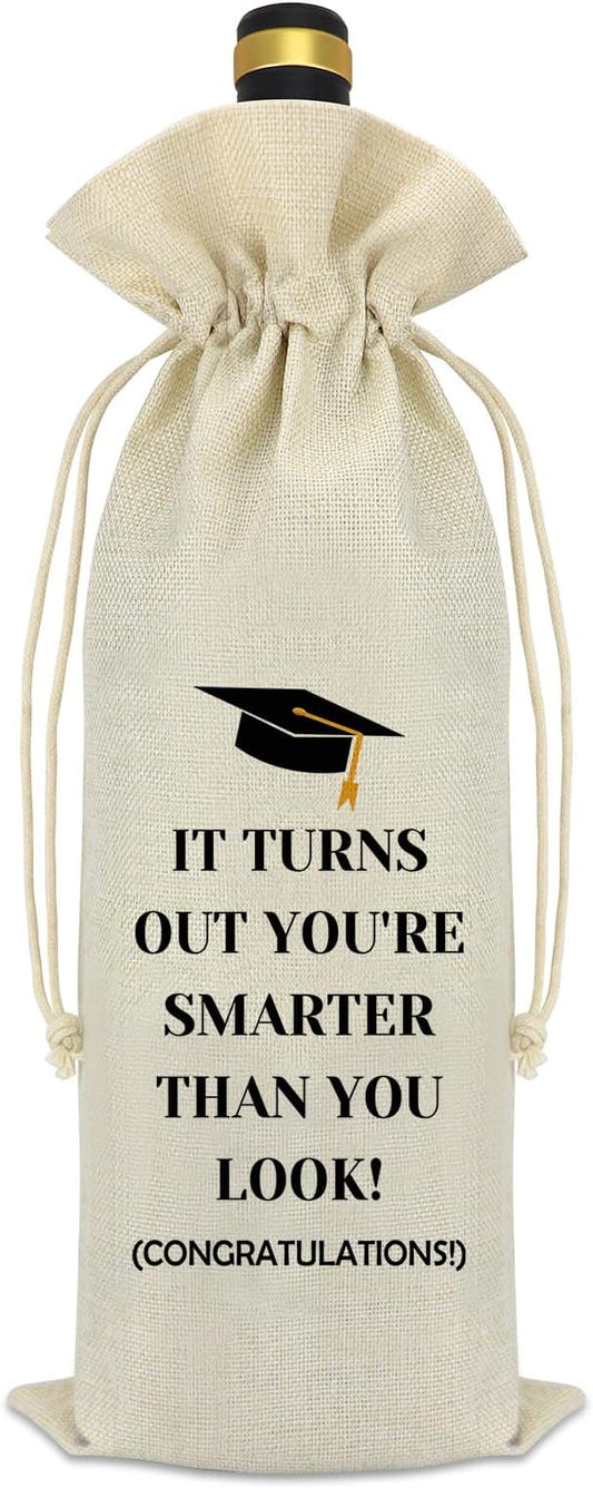 Funny Graduation Gifts for Her Him Wine Bag 2024 Graduation Gift for Senior Students Nurse Masters Degree High School Student Graduate Souvenir Graduation Congratulations Gift Reusable Wine Bottle Bag