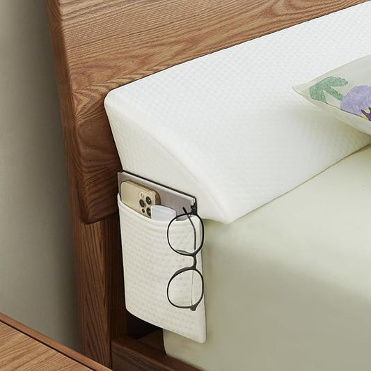 Bed Wedge Pillow for Headboard, Bed Gap Filler King of Headboard Pillow, Mattress Gap Filler Made with Triangle Pillow to Close The Gap (0-8") Between Headboard/Wall and Mattress (White, 76"x8"x 6")