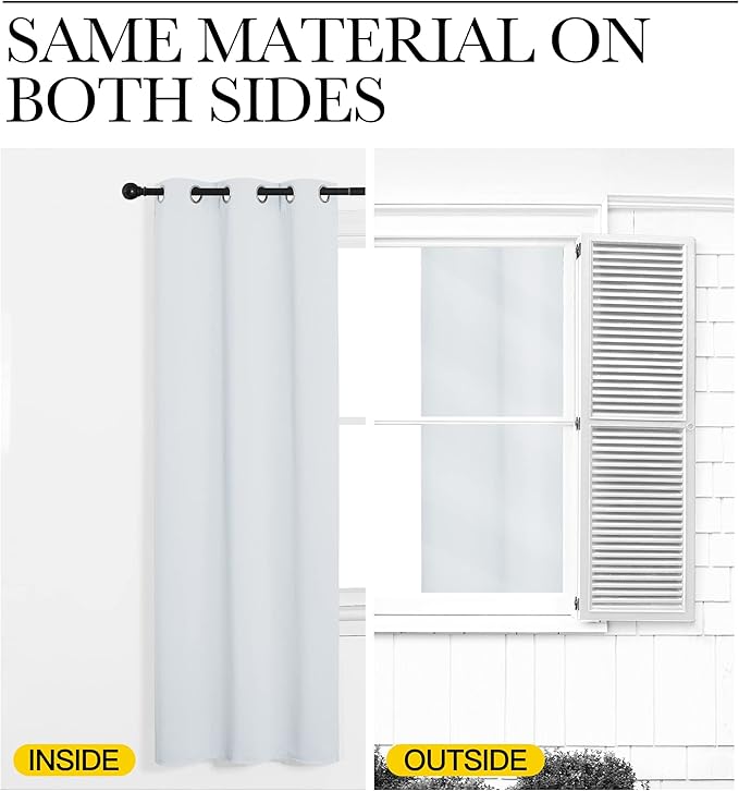 NICETOWN Room Darkening Curtains for Living Room - Easy Care Solid Thermal Insulated Grommet Room Darkening Curtains/Panels/Drapes for Bedroom (2 Panels, 55 by 78, Greyish White)