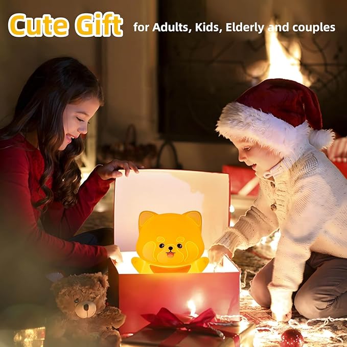 Red Panda Gift, Cute Red Panda Night Light for Kids, Squishy Silicone Lamp with Timer, Rechargeable Dimmable LED Portable Touch Baby Nursery Nightlight, Kawaii Room Decors, Christmas Gifts