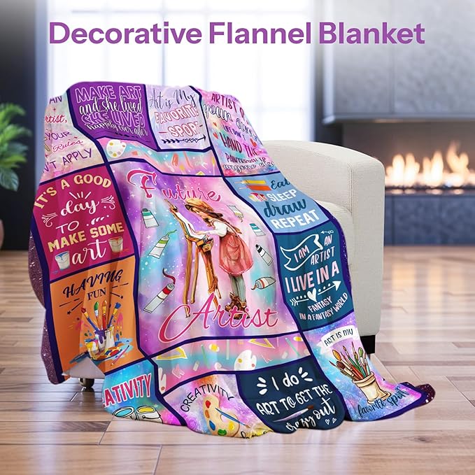 Artist Gifts Blanket, Gifts for Artists, Art Gifts for Women, Art Teacher Gifts, Birthday Gift for Art Lovers, Gifts for Artists Women, Artist Gifts, Painting Blanket 50x60 in