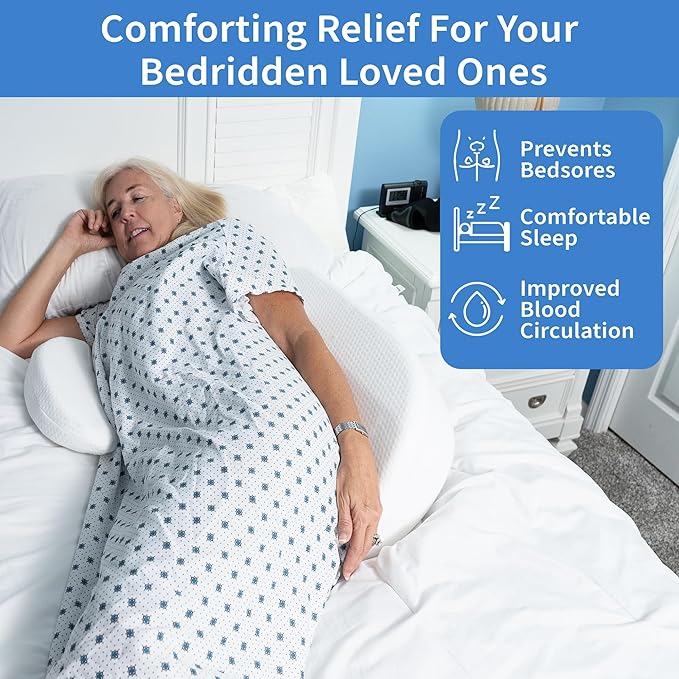 Bedsore Positioning Pillow for Bedsore Prevention and Faster Recovery - Heat Regulating Bedsore Cushion for Butt Lifting and Easy Positioning - New Anti-Slip Design with Non-Skid Removable Cover