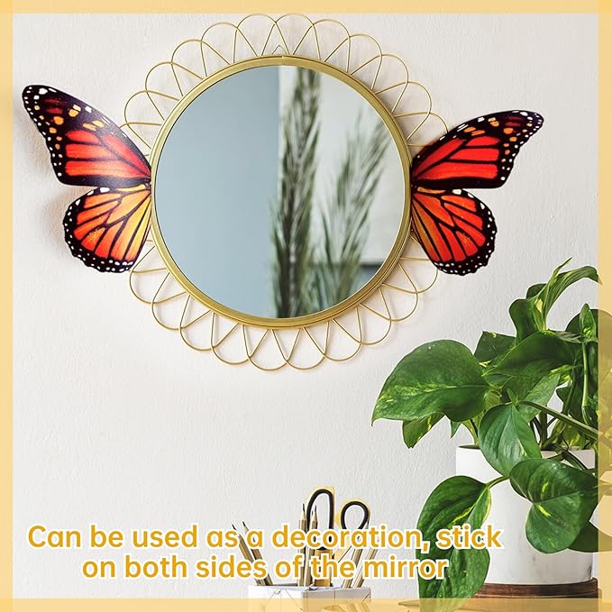 Wall Stickers Butterfly Wing Decorations Creative Wall Decal 3D Butterfly Sticker Decor for Computers Lamps Switches (Multicolor,3 PCS)