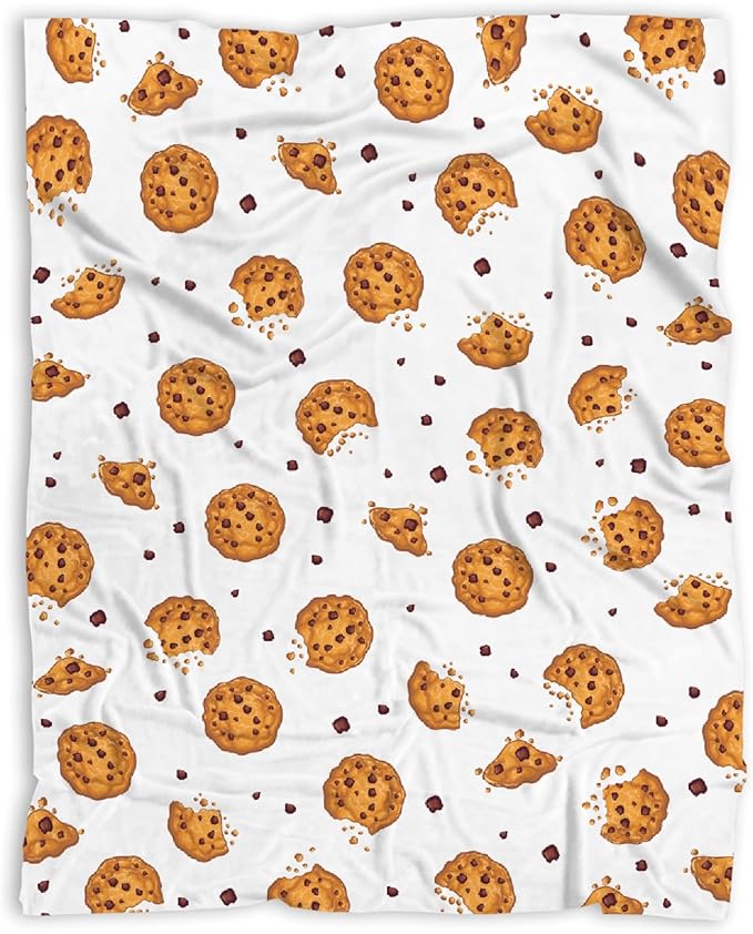 Funny Food Cookie Throw Blanket, Flannel Lightweight Plush Blanket Gift for Girl Boys,Quilt Ultra-soft Throw Fuzzy Blankets for bed Couch Sofa 50"x40" for Kids