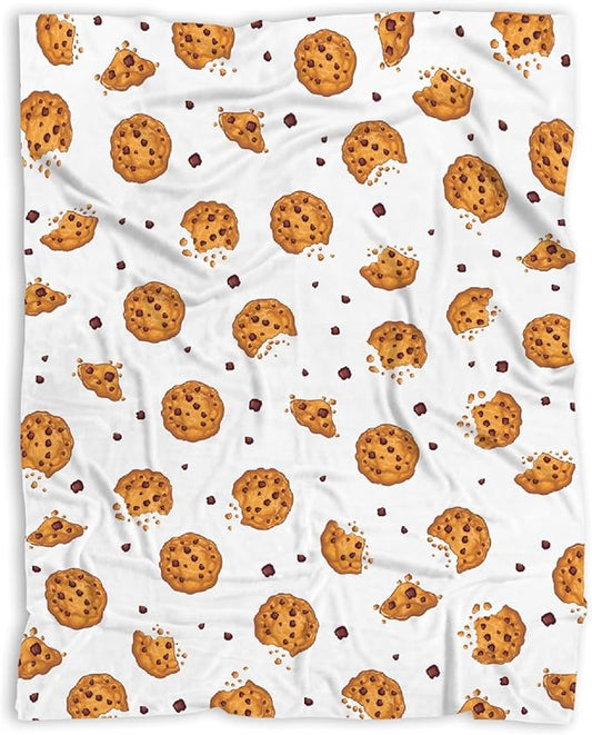 Funny Food Cookie Throw Blanket, Flannel Lightweight Plush Blanket Gift for Girl Boys,Quilt Ultra-soft Throw Fuzzy Blankets for bed Couch Sofa 50"x40" for Kids