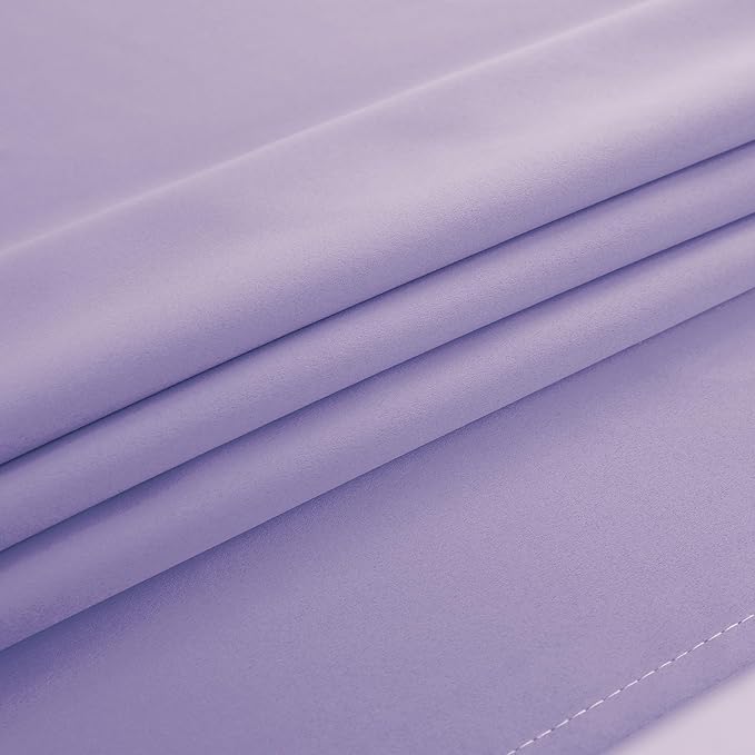 Mrs.Naturall Lavender Curtains for Bedroom Girls,Blackout Room Darkening Lilac Curtains for Kids Room Decor Nursery,2 Panels Set,63 Inch Length,Light Purple