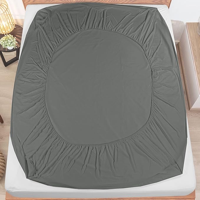 Utopia Bedding Waterproof Mattress Protector Crib Size, Premium Terry Mattress Cover 200 GSM, Breathable, Fitted Style with Stretchable Pockets (Gray)