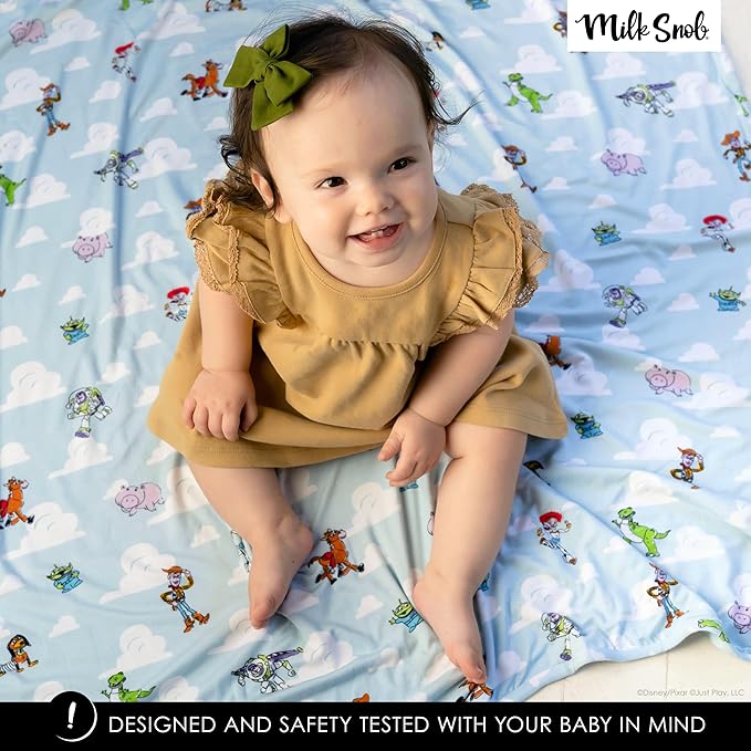 Milk Snob Disney Pixar Toy Story Baby Boy and Girl Swaddle Blanket, Soft Receiving, Security Bed and Play Blanket, Toddler and Infant Baby Bedding Registry and Shower Gifts, Newborn Essentials, 35x35