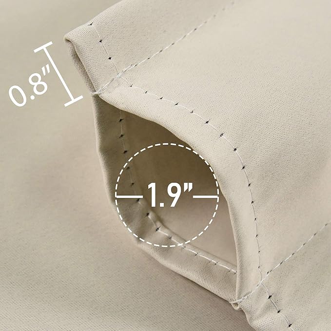 Beige Valance for Windows 72x18 Inch Solid Thermal Insulated Blackout Rod Pocket Kitchen Short Curtain Toppers Valance for Bathroom Living Room 1 Panel