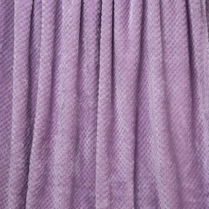 Fuzzy Throw Blanket, Plush Fleece Blankets for Adults, Toddler, Boys and Girls, Warm Soft Blankets and Throws for Bed, Couch, Sofa, Travel and Outdoor, Camping (40Wx60L, M-Lavender)