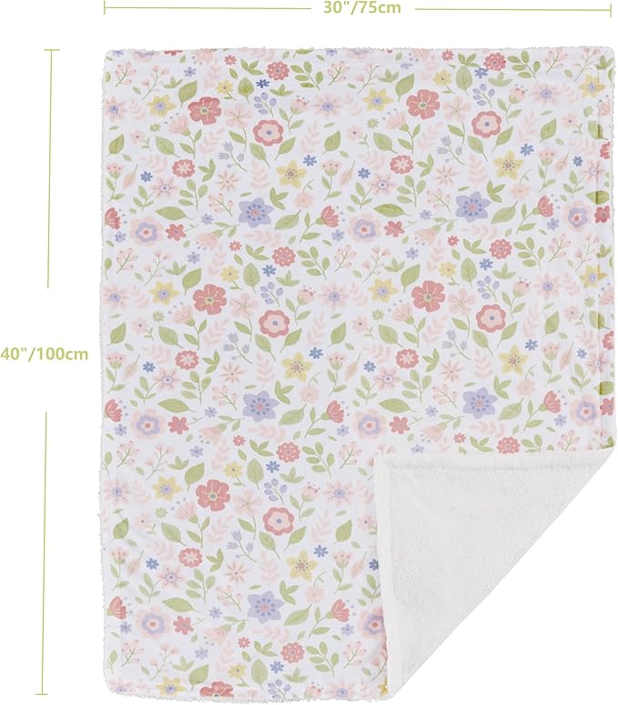 CREVENT 30''X40'' Cute Cozy Fluffy Warm Baby Blanket for Girls Boys Infants Toddlers' Bedding/Crib/Cot/Stroller, Baby Shower Birthday Newborn's Gift - Daisy