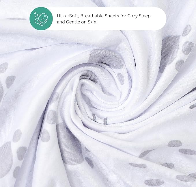 TansyPanda Bassinet Sheets for Halo Bassinest Swivel, Flex, Glide, Premiere and Luxe Series Sleeper, Pack of 3, 33 X 17 Inch, Ultra Soft and Snug Fit, Unisex Boys Girls, Gray White (Woodland Rainbow)