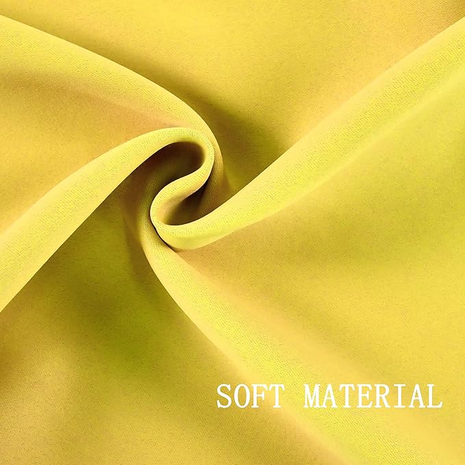 Brilliant Yellow Valance for Kitchen Windows Solid Gold Yellow Blackout Curtain Valance with Grommet for Bedroom Short Straight Drape Valance for Living Room 100X18 1 Panel