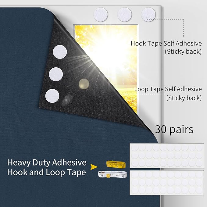 Portable Blackout Shades 100% Blackout Curtains for Bedroom Small Window Curtains No Light Kitchen Windows Insulated for Nursery for Baby Travel Curtain,Navy Blue,56" W x 120" L,1 Panel