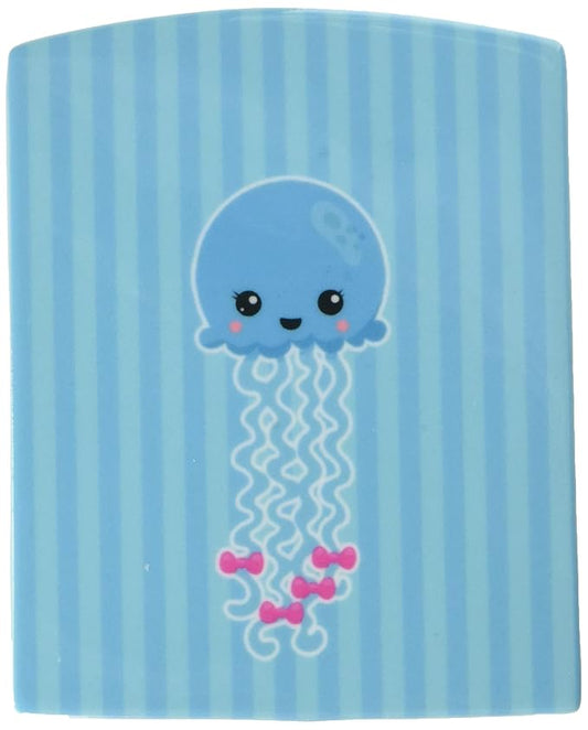 Caroline's Treasures BB8908CNL Nautical Blue Jellyfish Ceramic Night Light Compact, UL-Certified, Ideal for Bedroom, Bathroom, Nursery, Hallway, Kitchen, 6x4x3, Multicolor