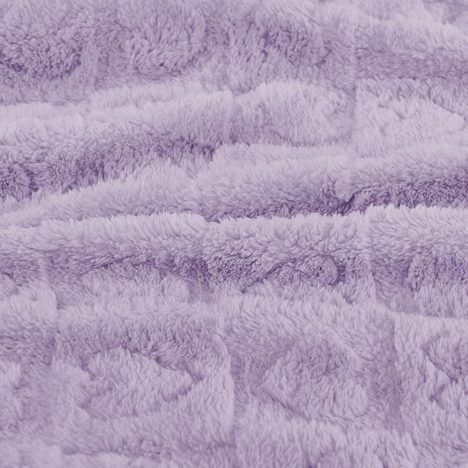 Fleece Baby Blanket Heart Checkered Blanket, Ultra Soft Cozy Baby Blankets for Girls Boys, Fluffy Infant Toddler Newborn Receiving Blankets for Crib Stroller 30”×40” (Purple)
