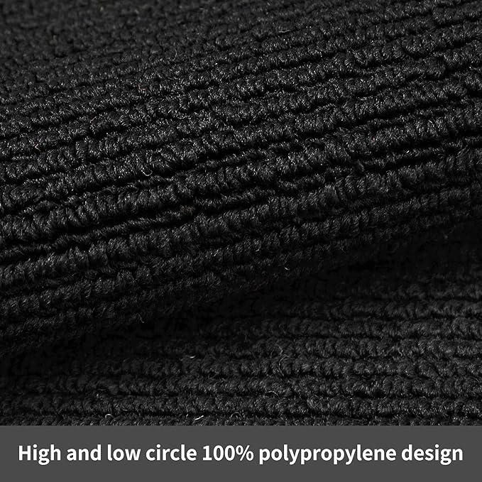 COSY HOMEER 20x30 Inch/20X48 Inch Kitchen Rug Mats Made of 100% Polypropylene Strip TPR Backing 2 Pieces Soft Kitchen Mat Specialized in Anti Slippery and Machine Washable,Black