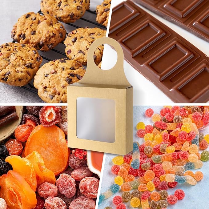 Sibba 10Pcs Kraft Paper Wine Bottle Box with Window Handles Hanging Foldable Gift Wine Boxes Empty Wine Bottles for Decoration Bottle Hanger Favor Box for Kitchen Dining Engagement Christmas