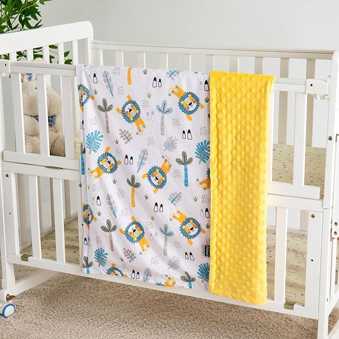 Baby Blanket for Boys Girls Super Soft Blanket,Fluffy Warm Lightweight Baby Receiving Blankets,Double Layer with Dotted Backing for Toddler Nursery (Lion, 30 * 40inch)