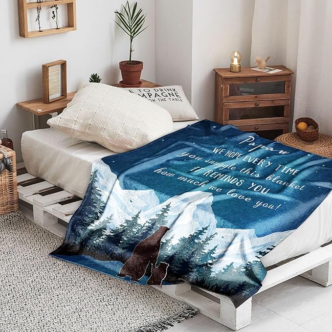 Papaw Gifts, Gifts for Papaw Blanket 60"x50",Papaw Gifts from Grandchildren, Papaw Birthday Gifts, Papaw Gifts from Grandson Granddaughter, Best Papaw Gifts for Father's Day Christmas