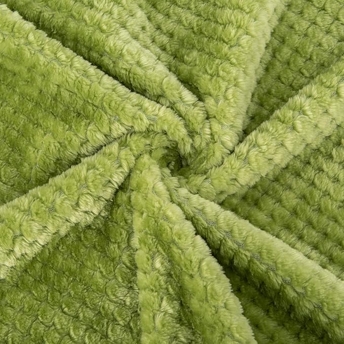 Fuzzy Throw Blanket, Plush Fleece Blankets for Adults, Toddler, Boys and Girls, Warm Soft Blankets and Throws for Bed, Couch, Sofa, Travel and Outdoor, Camping (Throw(50"x70"), L-Avocado)