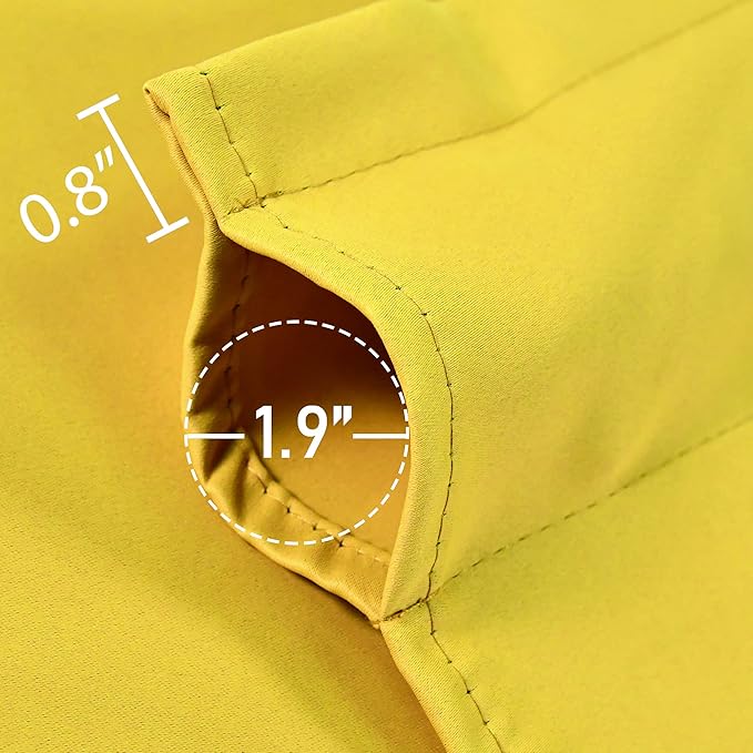 Bright Yellow Valance for Windows 52x18 Inch Solid Blackout Rod Pocket Kitchen Short Curtain Toppers Valance for Bathroom Living Room, Light Yellow