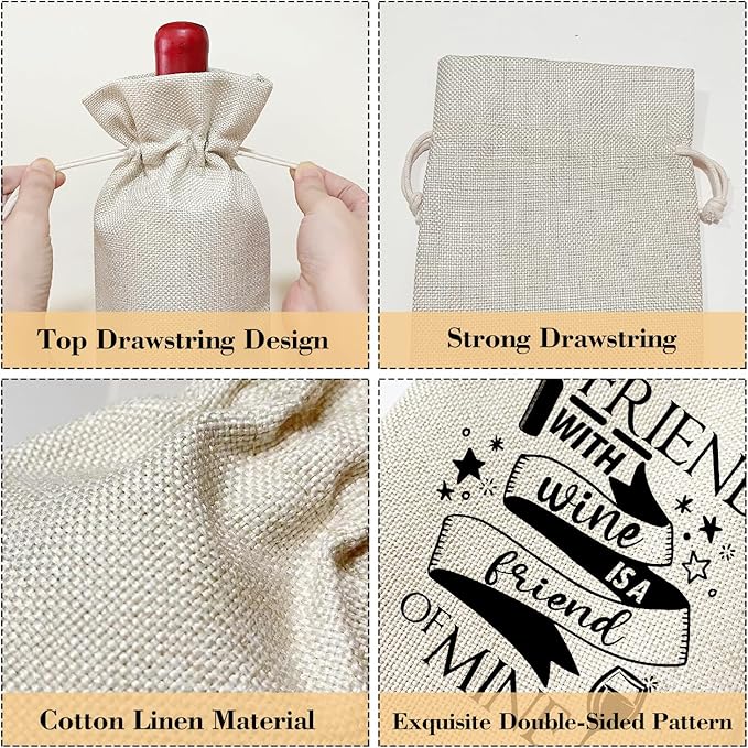 Funny Gift for Friends Bestie Sister, BFF Gifts, Birthday Gifts for Women Men Friendship Gifts for Coworker Colleague Thanksgiving Christmas Party Favor Wine Bag Decoration Supplies /30