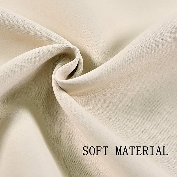 Solid Grommet Top Greyish Beige Valance for Kitchen Blackout Curtain Valance for Living Room Short Straight Drape Valance for Bedroom Kids Room 100 Inch Wide by 18 Inch Long 1 Panel