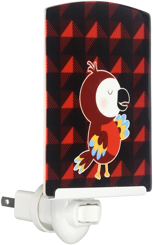 Caroline's Treasures BB7024CNL Parrot Ceramic Night Light Compact, UL-Certified, Ideal for Bedroom, Bathroom, Nursery, Hallway, Kitchen, 6x4x3, Multicolor