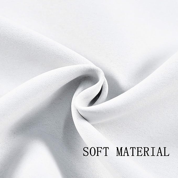 Solid Pure White Grommet Valance for Windows 52X18 Inches Valance for Kitchen Blackout Curtain Valance for Living Room Short Straight Drape Valance for Bedroom Kids Room 1 Panel Off White