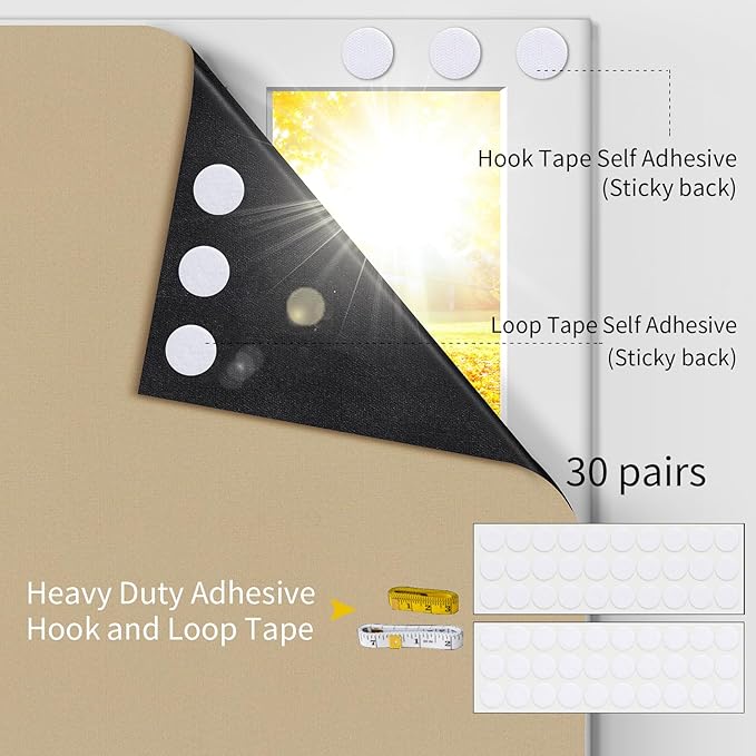 Portable Blackout Shades 100% Blackout Curtains for Bedroom Small Window Curtains No Light Kitchen Windows Insulated for Nursery for Baby Travel Curtain,Sand Yellow,56" W x 80" L,1 Panel