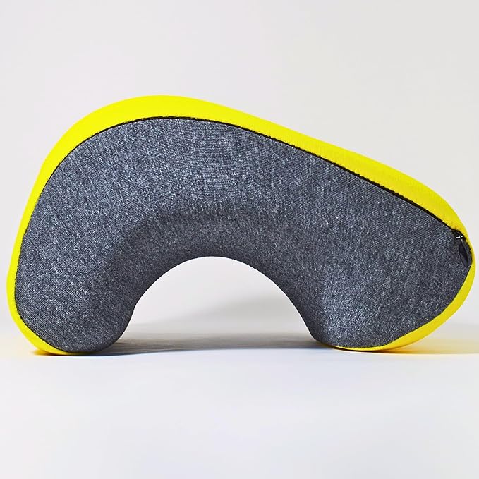 Side Sleeper Pillow for Adults with Additional Gray Pillow Cover - 100% Memory Foam Cuddle Pillow - Thick to Support Shoulder & Arm Pain - Compact for Office, Travel, Reading, iPad/Cellphone Use