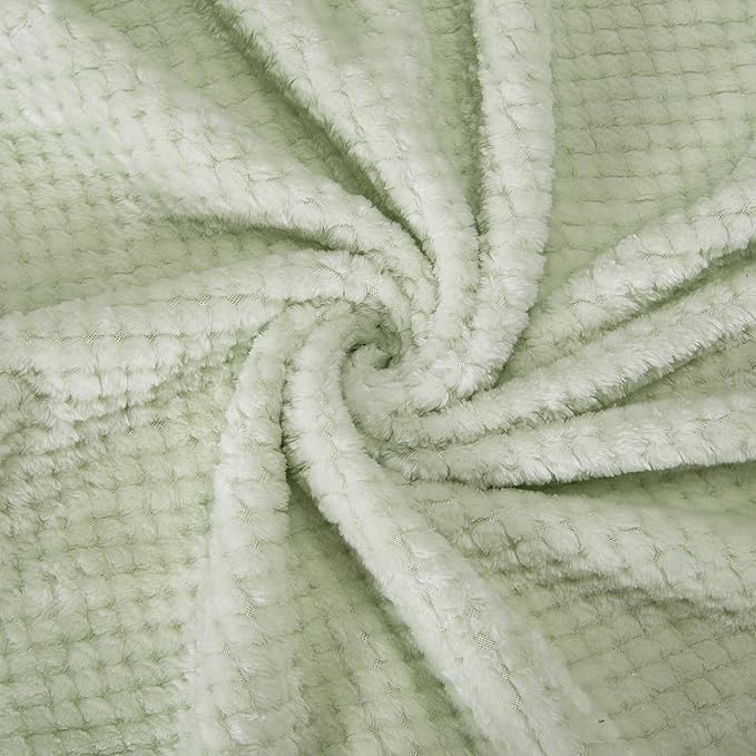 Fuzzy Throw Blanket, Plush Fleece Blankets for adults, Toddler, boys and Girls, Warm Soft Blankets and Throws for Bed, Couch, Sofa, Travel and Outdoor, Camping (Queen(80"x90"), XXL-Pastel Green)