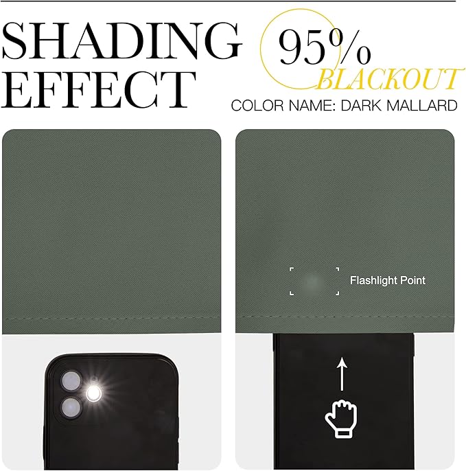 NICETOWN Room Darkening Curtain Panels - Toddler Boy Bedroom Drapes with Grommet Top, Energy Smart Window Treatment Curtains(Dark Mallard, 42 inches W x 90 inches L, 2 Panels)