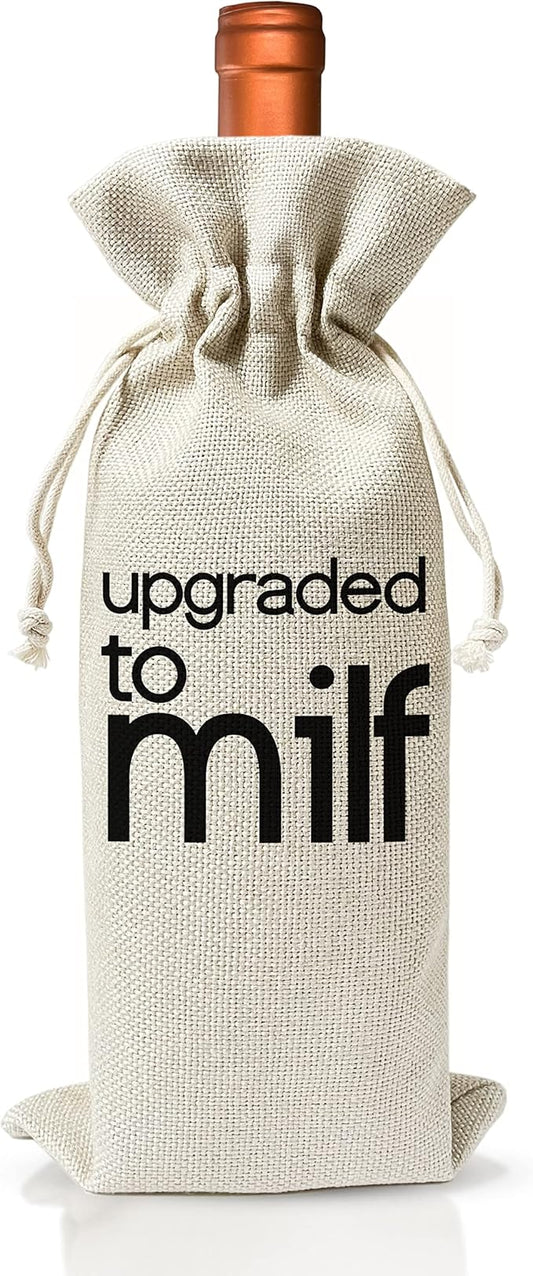 Pregnancy Announcement Wine Gift Bags - New Mom Gift Wine Bags - Cover Bag For Having New Baby - Grandparents - New Parents - Baby shower Party Supplies Favors - Mother's Day Gift - Burlap - HiMo213