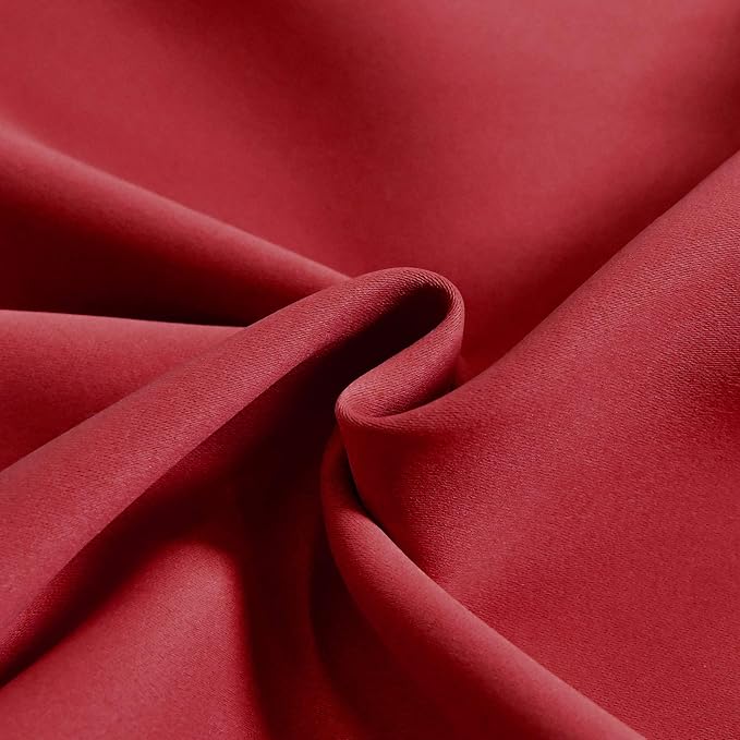 Red Valance for Windows 72x18 Inch Solid Thermal Insulated Blackout Rod Pocket Kitchen Short Curtain Toppers Valance for Bathroom Living Room 1 Panel